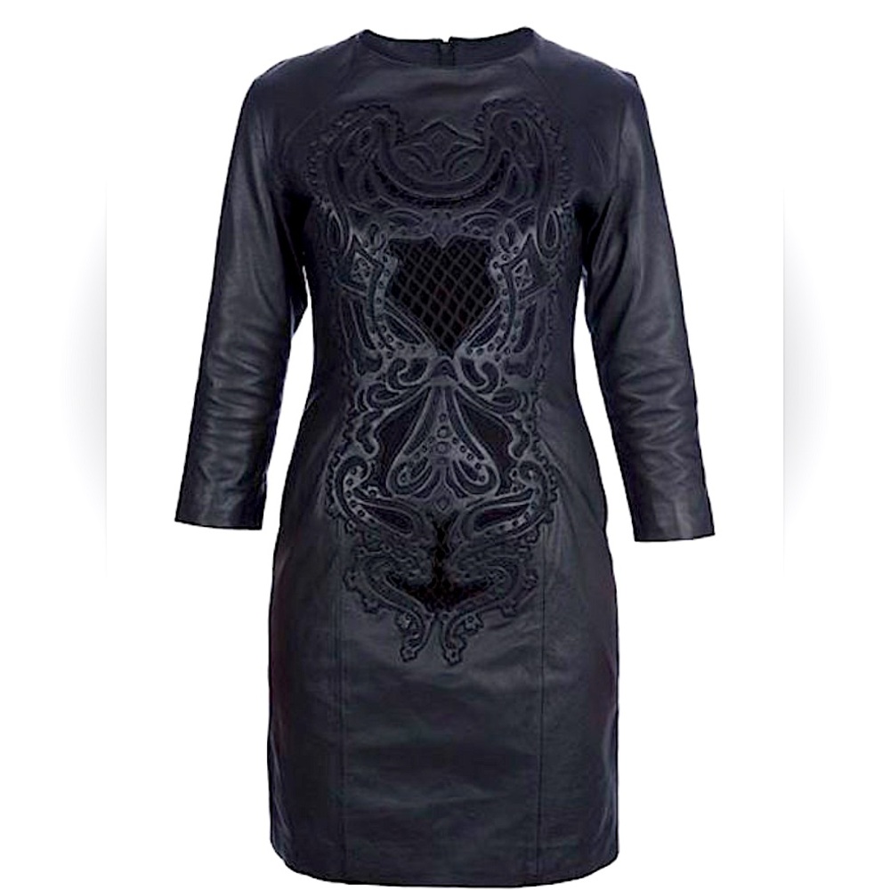 Ktz London Couture Designer Leather Dress - Size 00-2, Nwot View 6